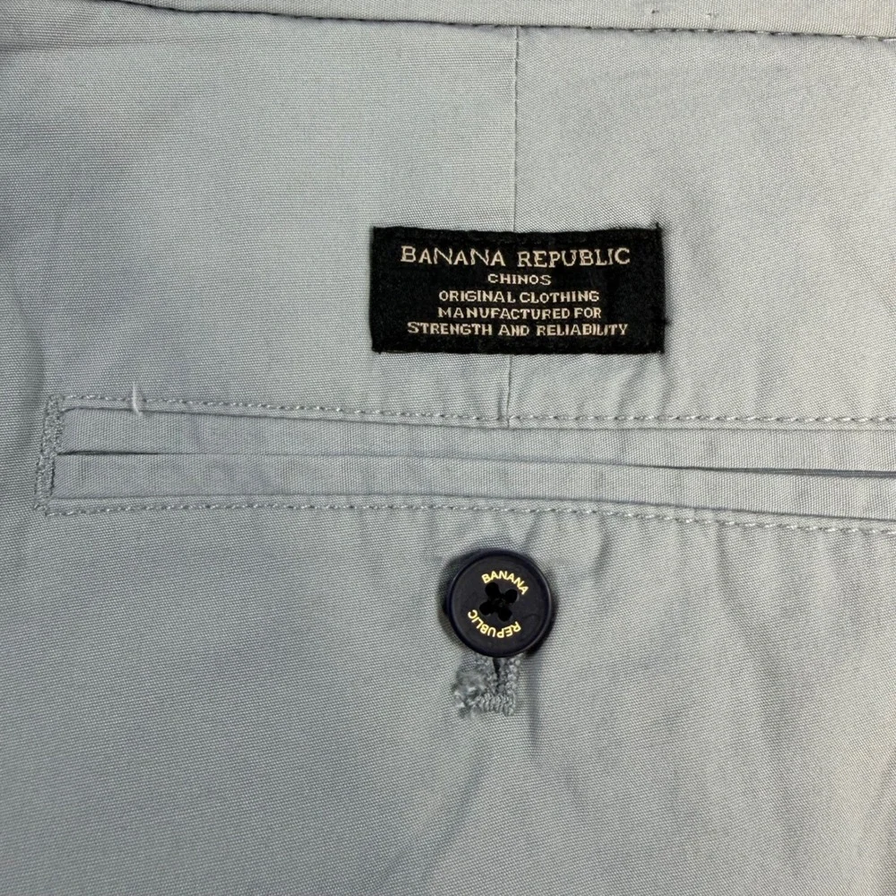 Banana Republic Aiden Chino Slim Fit Men 33x34 Light Blue Cotton Stretch Pants